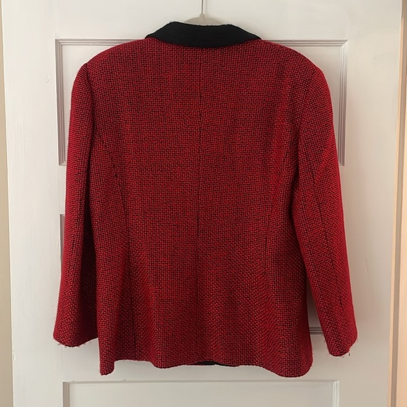 Italian vintage red and black wool blazer - Picture 2 of 6